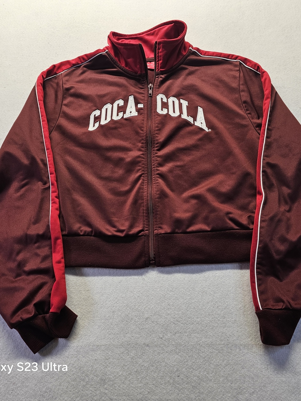 Coca Cola Maroon and Red Track Bomber Jacket